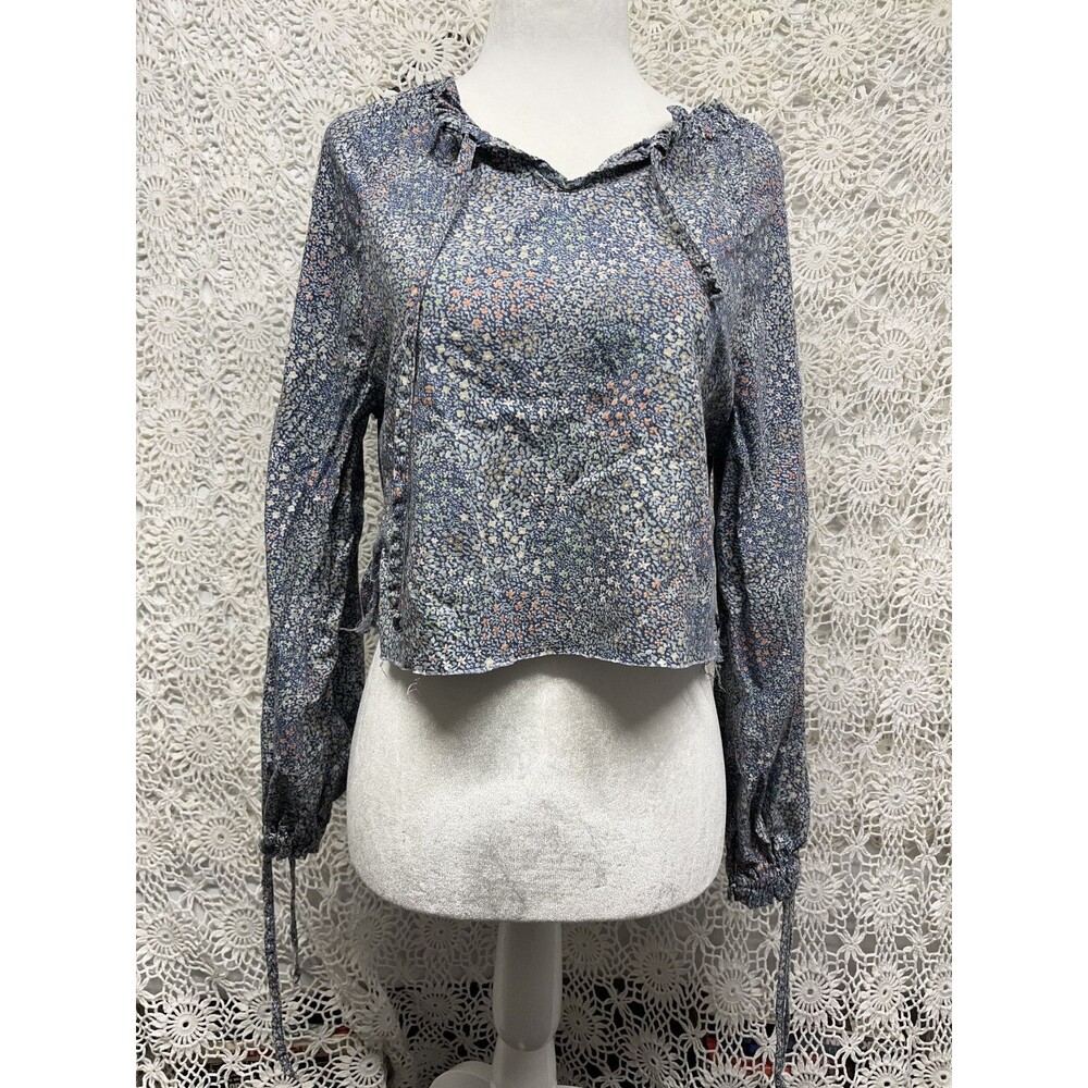 Vintage 70’s Ditsy Floral Peasant Blouse Cotton XS